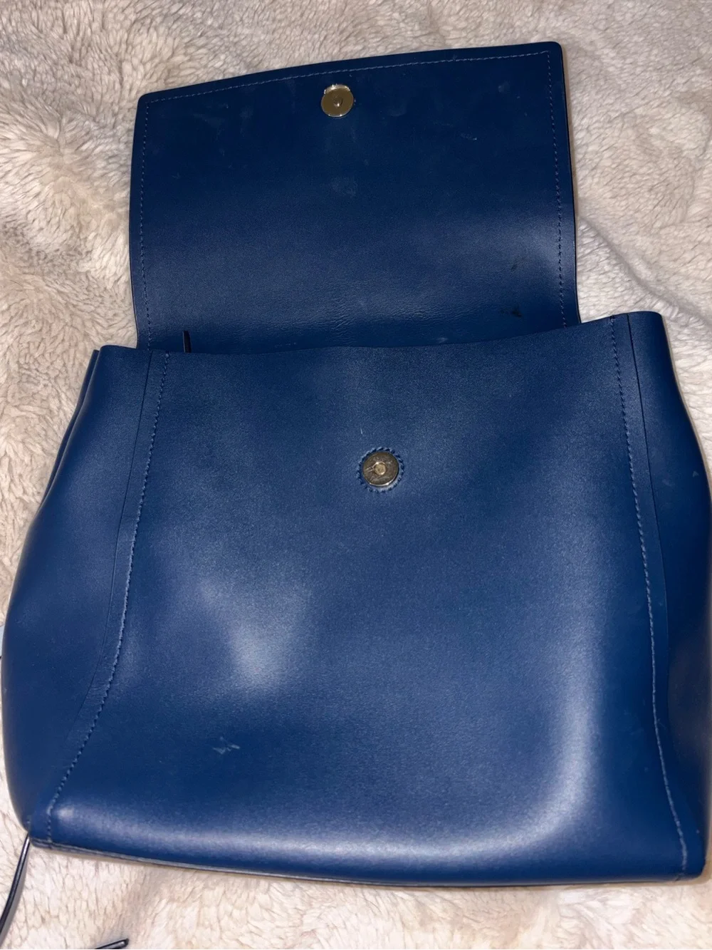 Kate Spade Navy Leather Backpack with Light Blue Straps